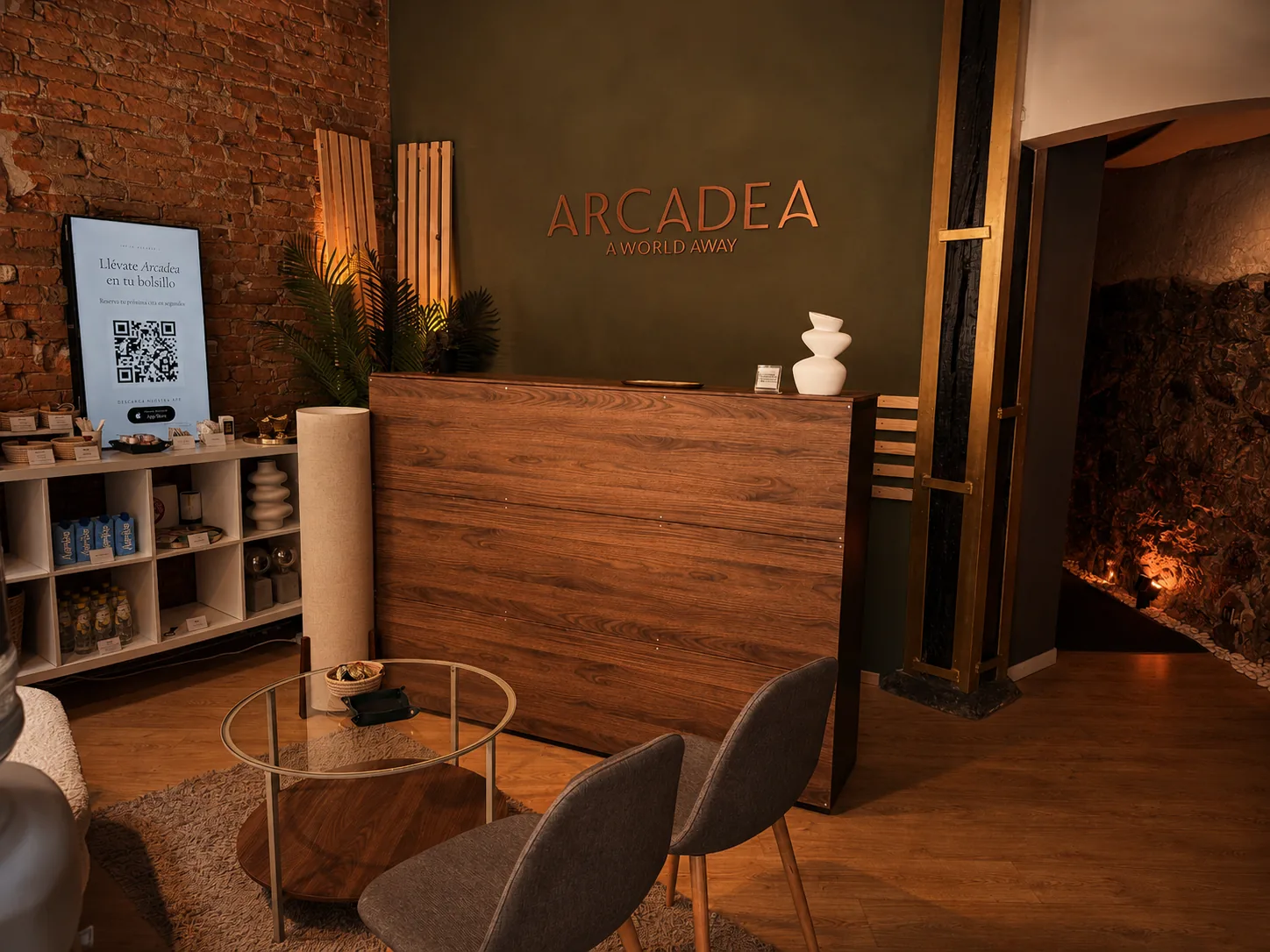 Recepción de Arcadea · centro de masajes en Bilbao